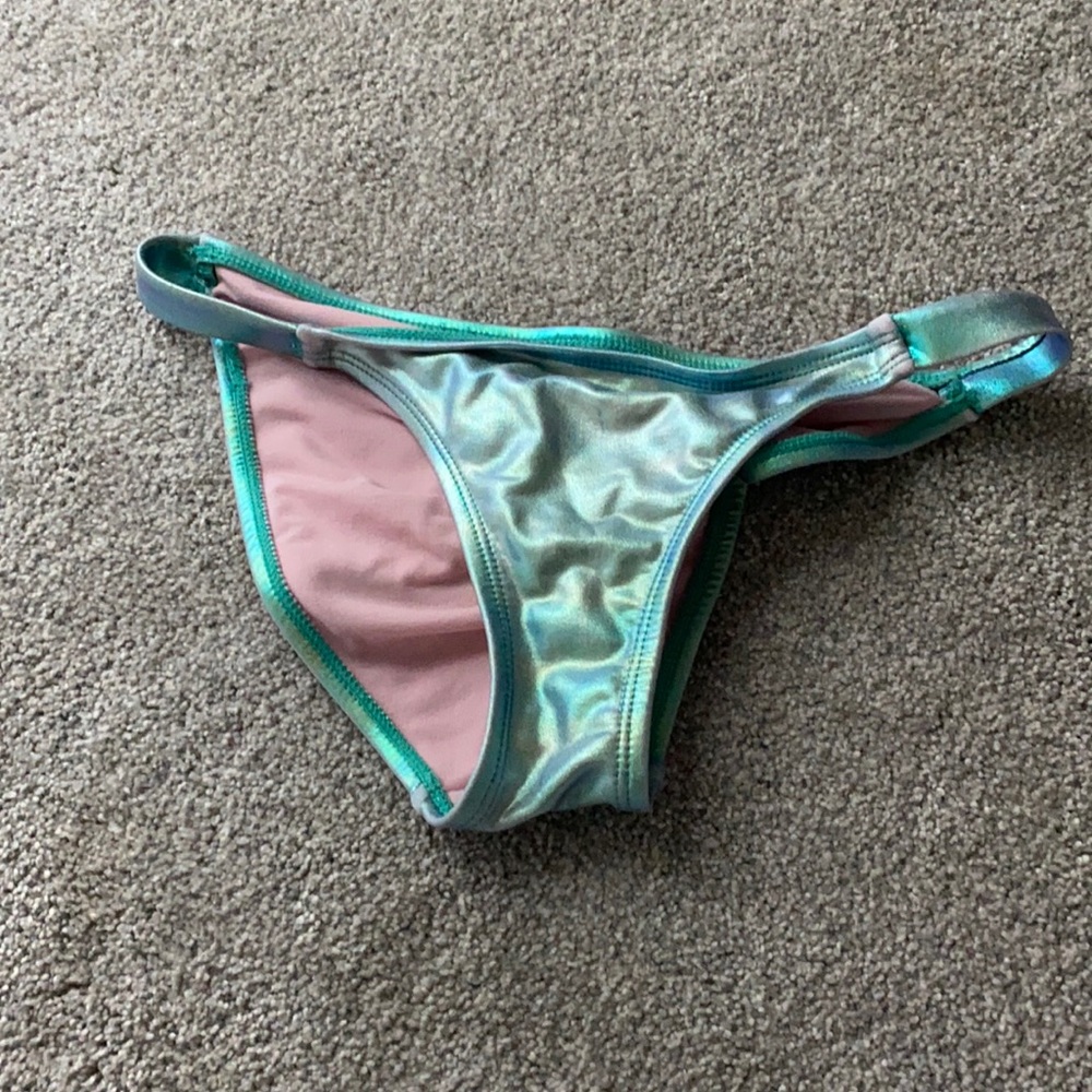metallic green bathing suit bottoms